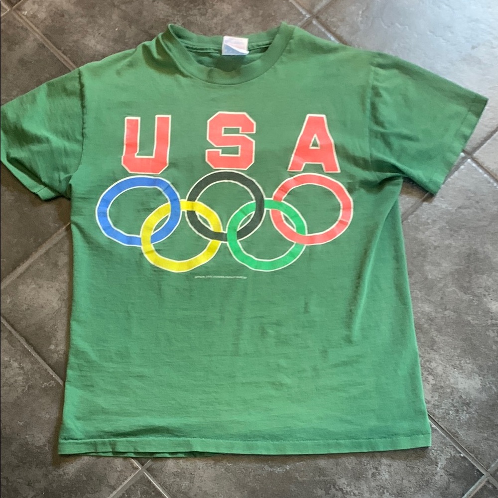 Hanes Green USA Olympic Short Sleeve Tee
